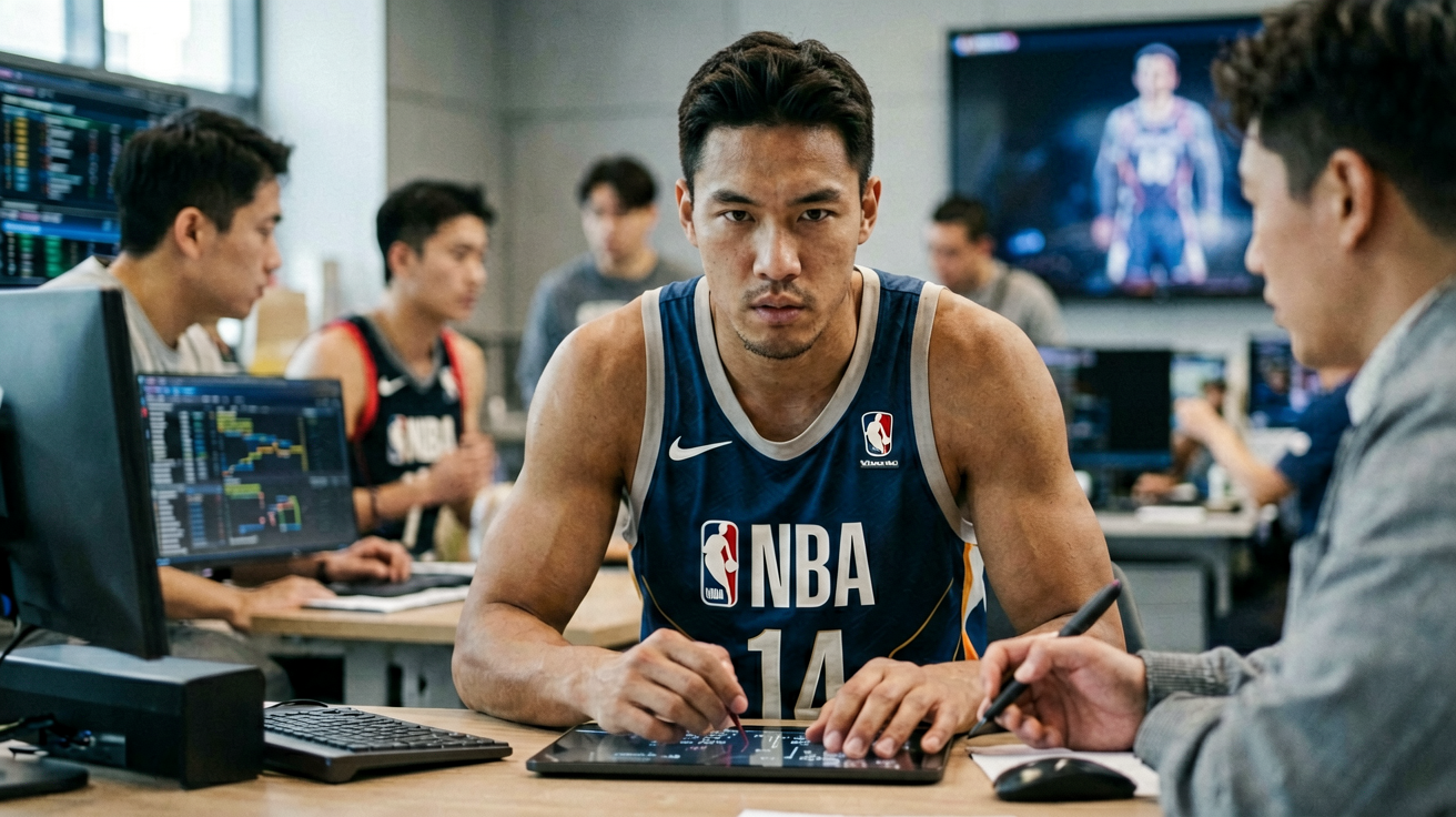 NBA球星训练特写图片，展现职业运动员专注神情